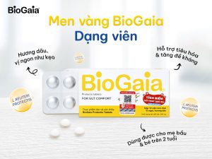 Men vi sinh cho mẹ bầu BioGaia dạng viên nhai hương dâu, tiện dùng